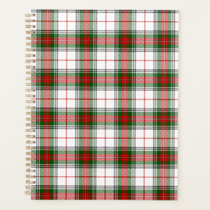 Agenda Stuart / Stewart tartan blanco rojo platillo verde
