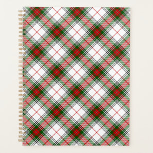 Agenda Stuart / Stewart tartan blanco rojo platillo verde