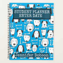 Agenda Student Planner con coloridos perros de dibujos an