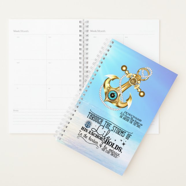 Agenda Su ancla sostiene océano azul (Demostración)