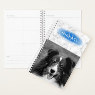 Agenda Su foto personalizada y textura de mármol falso co
