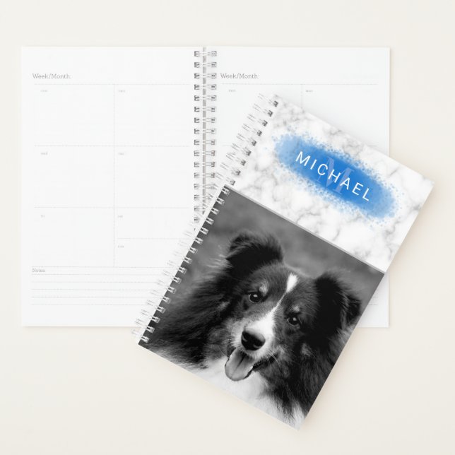 Agenda Su foto Personalizado y su textura falsa de mármol (Demostración)