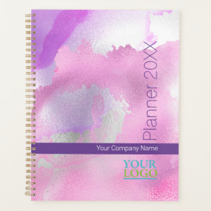 Agenda Su logotipo/nombre de la empresa/año/color rosado