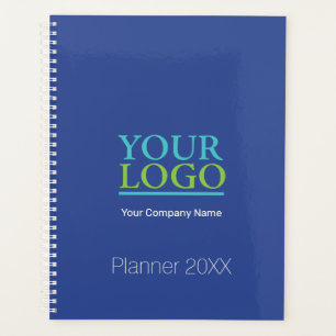 Agenda Su logotipo/nombre de la empresa DIY/año/azul Med