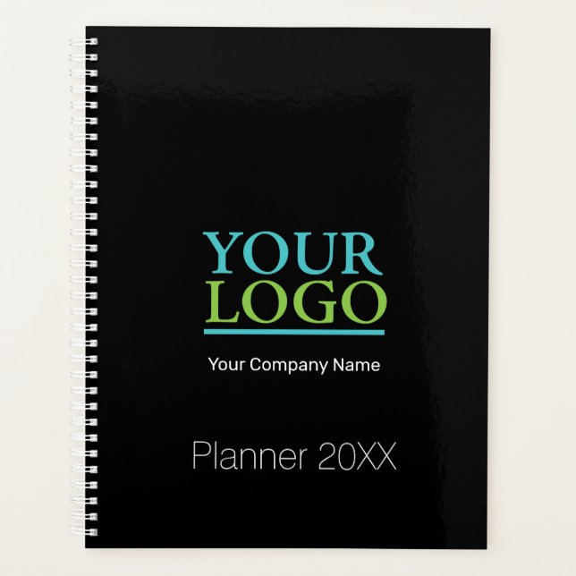 Agenda Su logotipo/nombre de la empresa DIY/año/negro (Anverso)