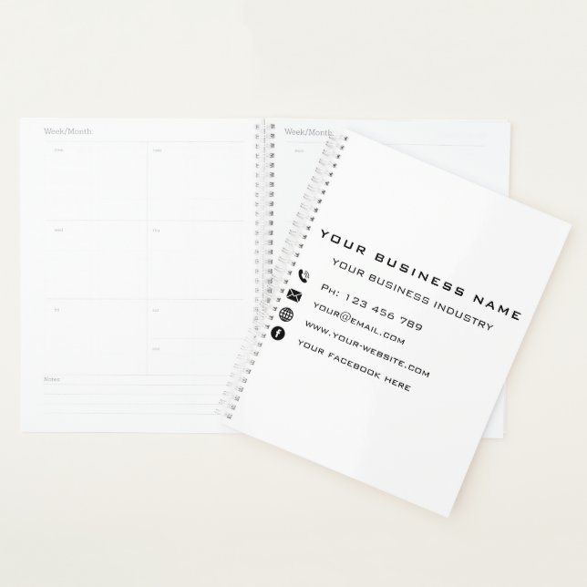 Agenda Su nombre de empresa Text Info Business Planner (Demostración)