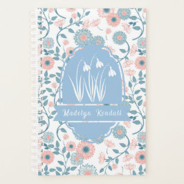 Agenda Suave Floral Laurentiana con Nombre Personalizado