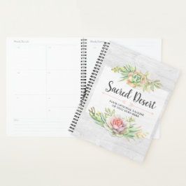 Agenda Suculentas Desierto Cactus Boho Acuarela Rústica