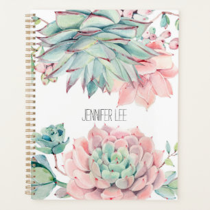 Agenda Suculento verde rosado