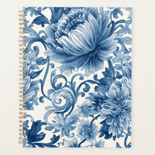 Agenda Sueños Azules Chinoisería de Acuarela Floral