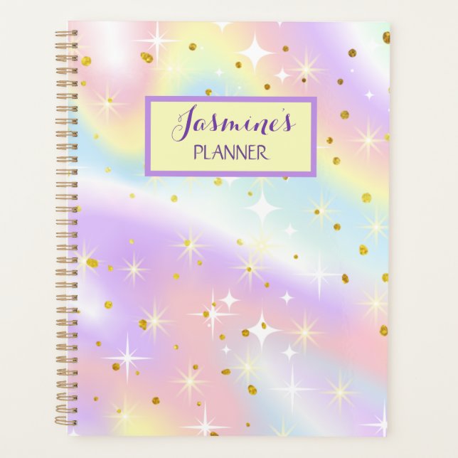 Agenda Sueños de color de agua pastel personalizados (Anverso)