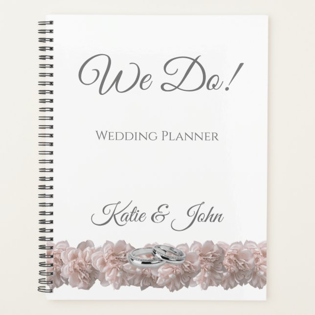 Agenda Sueños de peonía rosada Pastel - Boda-planificador (Anverso)