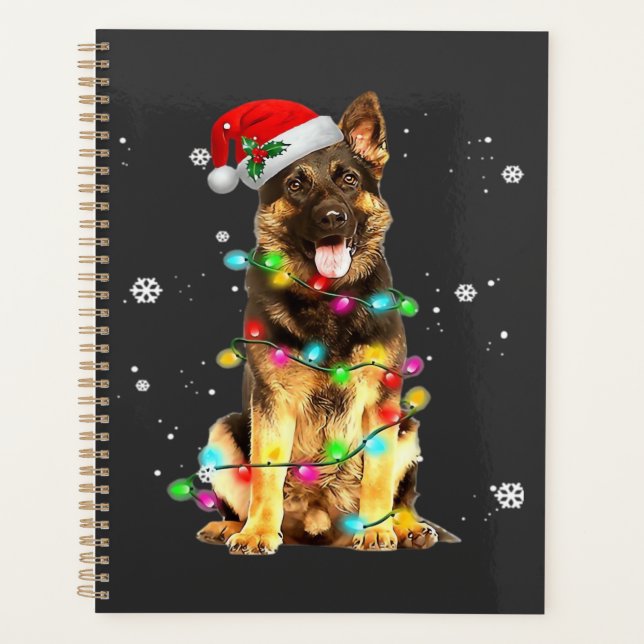 Agenda Suéter de Navidad de árbol de perro pastor alemán  (Anverso)