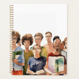 Agenda Sujetando libros