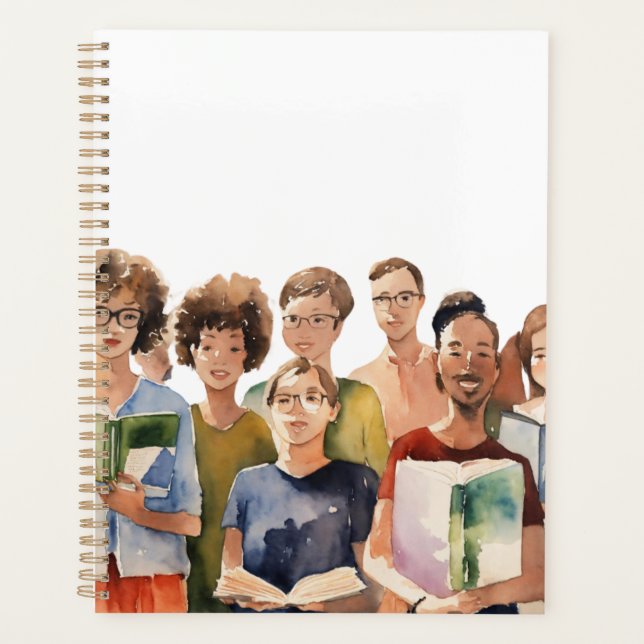 Agenda Sujetando libros (Anverso)