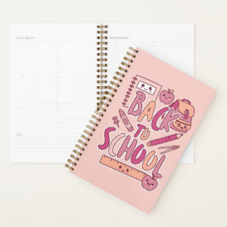Agenda Suministros escolares lindos y kawaii rosa