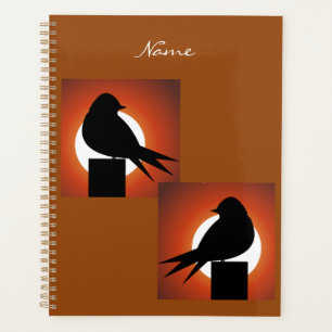 Agenda Sun Thunder_Cove de la silueta de pájaro negro