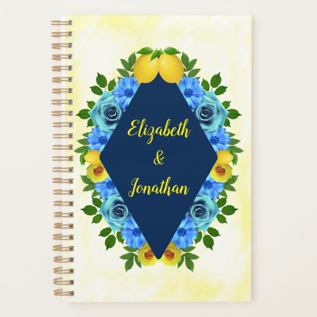 Agenda Sunny Lemon Floral Boda (Anverso)