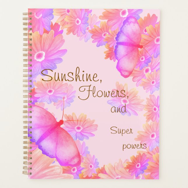 Agenda "Sunshine, Flowers & Superpowers" Pink Butterfly (Anverso)