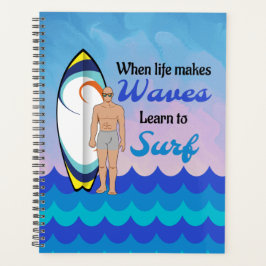 Agenda Surfboard Ocean Waves Blue Motivation Cita