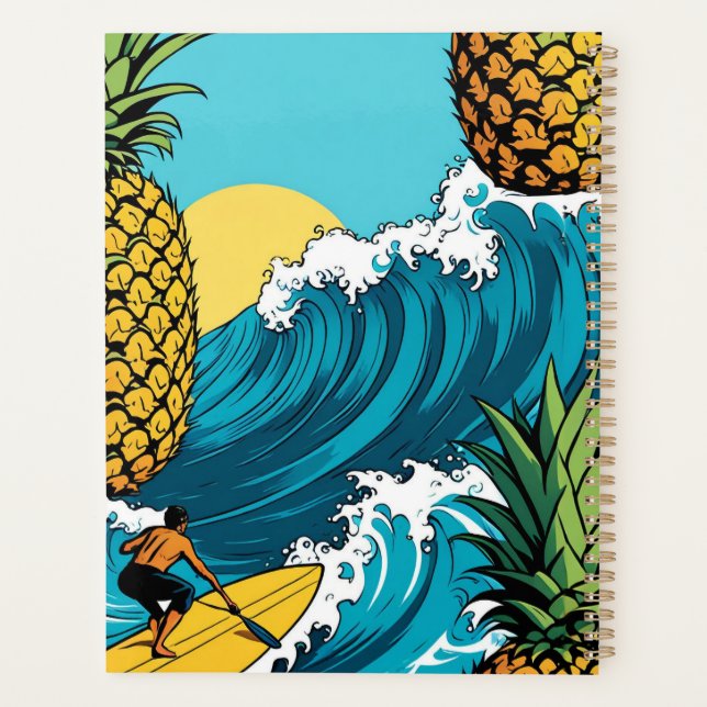 Agenda Surfista de piña: Aventura tropical de verano (Reverso)