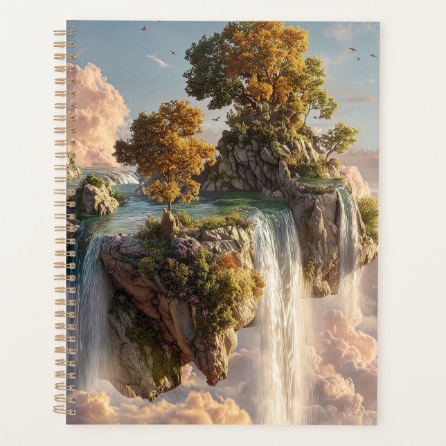 Agenda Surreal Floating Cliffs With Waterfalls (Anverso)