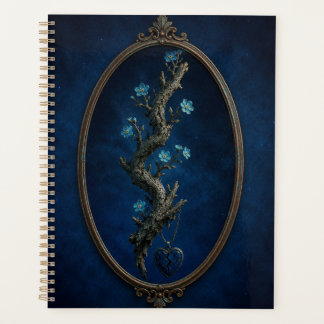Agenda surreal flower in cosmot Hardcover Spiral Notebook
