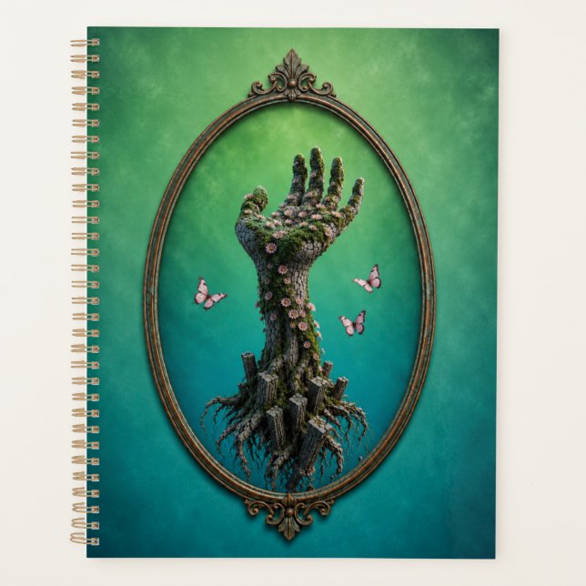 Agenda Surreal Stone Hand Daisies Notebook (Anverso)