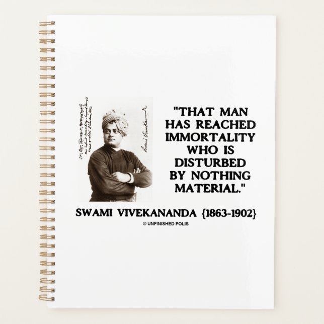 Agenda Swami Vivekananda Man alcanzó material de inmortal (Anverso)