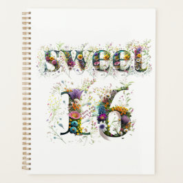 Agenda Sweet 16 Happy Birthday Wildflowers Text