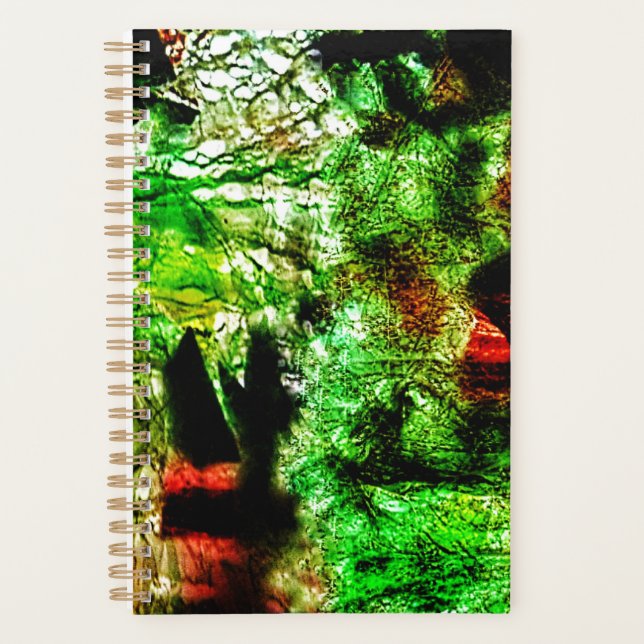 Agenda Sweet green abstract planner,Smooth color textured (Anverso)