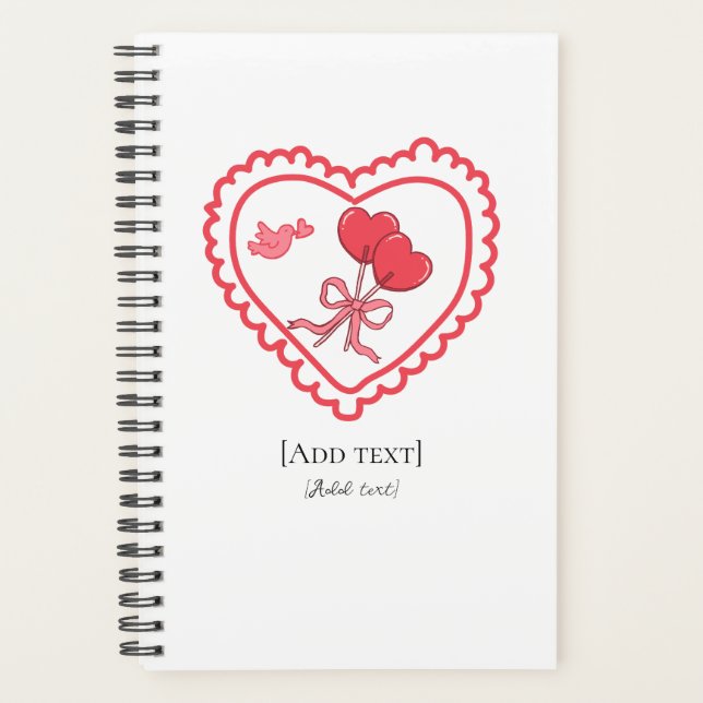 Agenda Sweet Heart Lollipop & Bird Personalized Notebook (Anverso)
