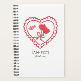 Agenda Sweet Heart Lollipop & Bird Personalized Notebook