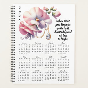 Agenda Sweet Pea & Diamond Abril Verso – 2026 Año Complet