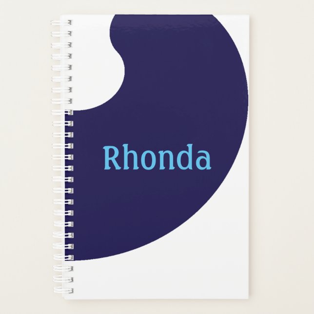 Agenda Swirls artísticas azul y blanco (Anverso)