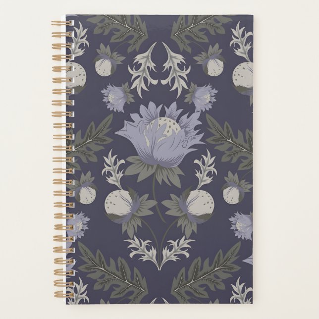 Agenda Symmetrical dark purple floral pattern (Anverso)