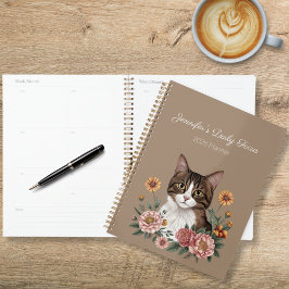 Agenda Tabby Cat Floral