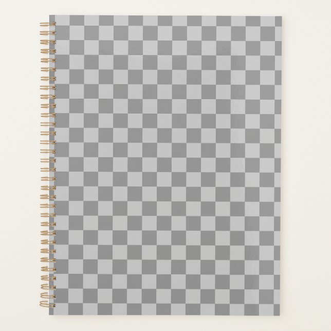 Agenda Tablero de ajedrez cuadriculado gris (Anverso)