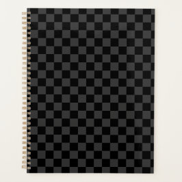 Agenda Tablero de ajedrez cuadriculado gris negro