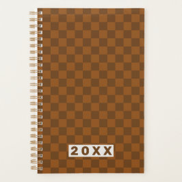 Agenda Tablero de ajedrez marrón retro 2026