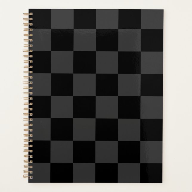 Agenda Tablero de ajedrez negro clásico y negro humeante (Anverso)