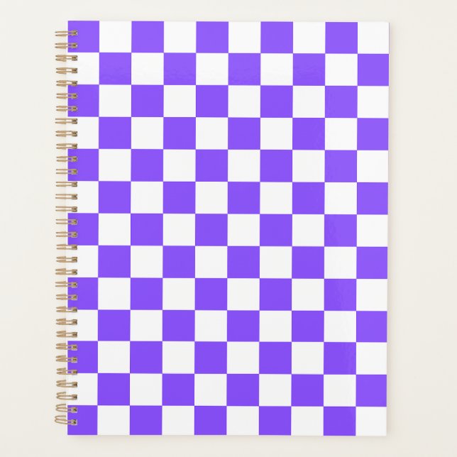 Agenda Tablero de ajedrez violeta clásico visual (Anverso)
