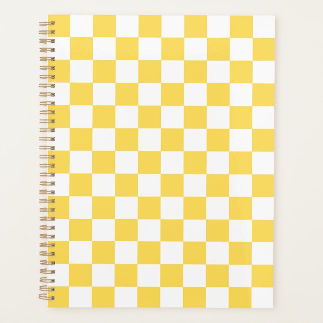 Agenda Tablero de ajedrez visual clásico amarillo (Anverso)