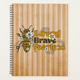Agenda Tan y White Striped BEE fuerte cita Inspiradora