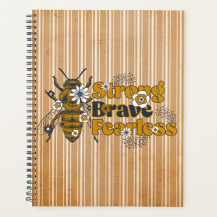 Agenda Tan y White Striped BEE fuerte cita Inspiradora