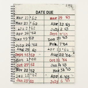 Agenda Tarjeta de biblioteca retro