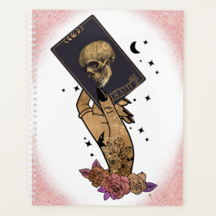 Agenda Tarjeta mística de mano con tarot de muerte