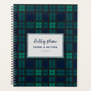 Agenda Tartan de boda Script Blackwatch rústico