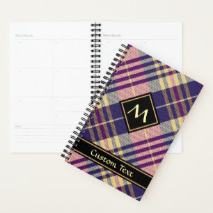 Agenda Tartan púrpura, dorado y azul