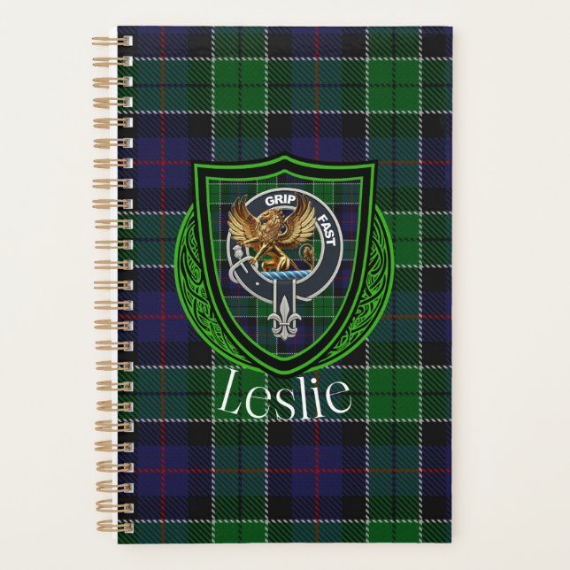 Agenda Tartan y Cresta del Clan Escocés Leslie (Anverso)